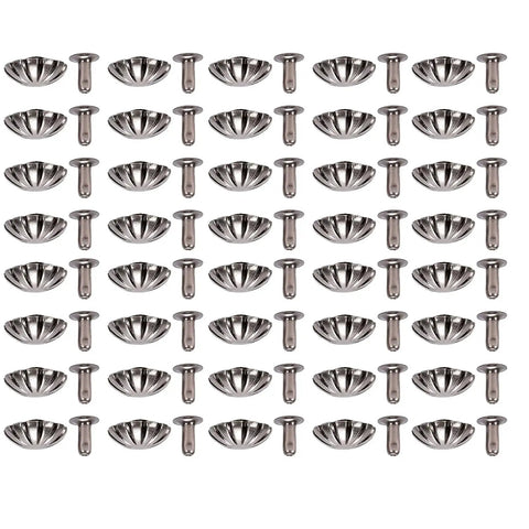 Durable Metal Rivet Stud Kit, 40 Piece Set, 12mm Round Flower Fasteners For Leather Craft And Clothing, Built To Last, Rust Resistant Hardware With Antique Silver Tone, Perfect For Jackets, Bags, Belts, And More. 12mm flower rivet studs and trumpet feet
