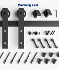 EaseLife 8 Ft Sliding Barn Door Hardware Track Kit With Pulley For Smooth Quiet Glide And Easy Install High Quality Steel Black