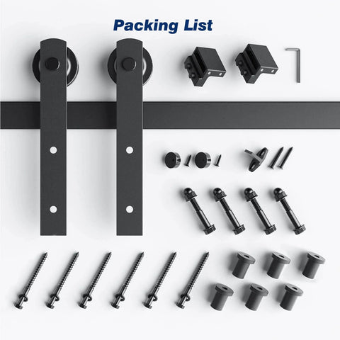 EaseLife 8 Ft Sliding Barn Door Hardware Track Kit With Pulley For Smooth Quiet Glide And Easy Install High Quality Steel Black