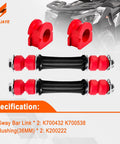 Sway Bar Links With Bushings 36mm Stabilizer Bar End Kit for Chevy Silverado and GMC Sierra, red polyurethane, heavy duty