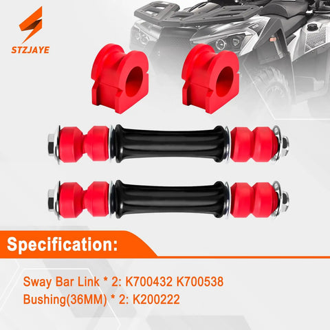 Sway Bar Links With Bushings 36mm Stabilizer Bar End Kit for Chevy Silverado and GMC Sierra, red polyurethane, heavy duty