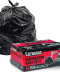 Heavy Duty Contractor Bags In A Tough 50 Pack With Rip Resistant Drawstrings At 42 Gallon Size And 3 Mil Gauge for debris.