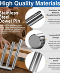 Sturdy 5mm By 40mm Stainless Steel Dowel Pins Set Of 35 Precision Ground For Quick Fit And Rock Solid Joints In Woodworking Furniture Making And Light Metal Fabrication, 304 stainless