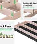 Wooden Raised Garden Bed With Built In Trellis For Climbing Plants Outdoor Planter Box 48 By 24 By 30 Inches Includes Gloves And Liner showing mortise and tenon structure with black liner.