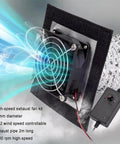 Vented Resin 3D Printer Enclosure With Vent Kit And LED Light Protective Tent Cover showing high-speed exhaust fan
