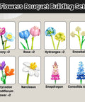 Flower Bouquet Building Kit For Adults And Kids 8 Plus, 13 Colorful Stems From 8 Varieties Like Peony, Rose, Hydrangea, Snowball, Narcissus, Snapdragon, And Consolida, A Dope DIY Home Decor Gift For Creative Crafters.