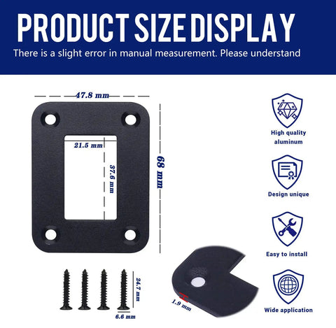 1 Gang Rocker Switch Panel Holder Aluminum Housing With Bracket For Car Truck Marine Boat RV Vehicle Rugged Waterproof Panel, 47.8 mm