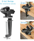 Do It All Clamp On Vise For Bench Or Table Use With Quick Adjustment And 360 Degree Rotation 3.3 Inch Jaw Black Heavy Duty