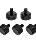 Five Pack M4x6mm Flat Head Knurled Thumb Screws Made From Solid Aluminum Alloy Fully Threaded Bolts Fasteners For PC Cases Graphics Cards And Hard Drives Black Finish
