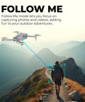 F23 GPS Drone With Camera for Teens and Adults Dope Flight Time 46 Minutes showing Follow Me mode in mountains