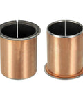 2 Pack Flanged Sleeve Bearings 35mm Bore, 39mm OD, 50mm Long with 47mm Flange Diameter and 2mm Flange Thickness, Iron Base with Copper Outer, Heavy Duty Sleeve Bearing Set for Machinery, Motors, and DIY Projects