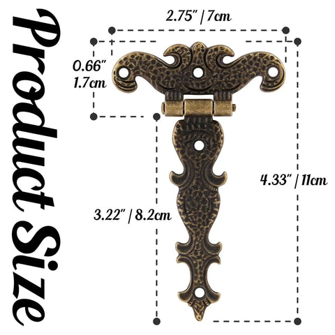 Beefy Heavy Duty Antique Bronze Tee Strap Hinge Set dimensions 4.33 by 2.75 inches for barn doors and gates zinc alloy construction