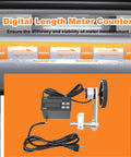 High Performance Digital Length Meter And Mechanical Length Counter For Cloth And Textiles With Quick Cooling Vents and display showing measurement units