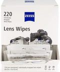 Box of Zeiss Lens Wipes For Glasses And Sunglasses Premoistened Gentle Cleaning with individual packets visible