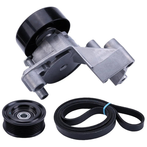 Premium Serpentine Belt Drive Tensioner Kit Designed For Toyota Tundra 4.7L V8 2000 2006 OEM Fits and Replaces 90K38488A Is Backed By Full Warranty Guarantee Makes Your Rig Work Smooth As Silk Keeping Systems Locked Tight For Max Power Lasts A Lifetime. serpentine tensioner kit with pulley and belt