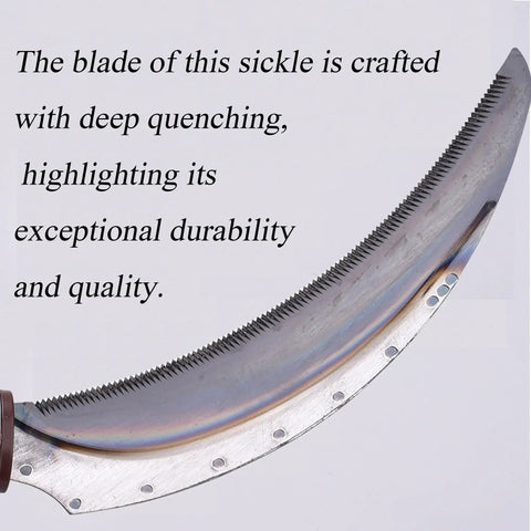 Close-up of Japanese Weeding Tool With Magnetic Handle, Durable SK5 Steel Blades, highlighting blade's durability.