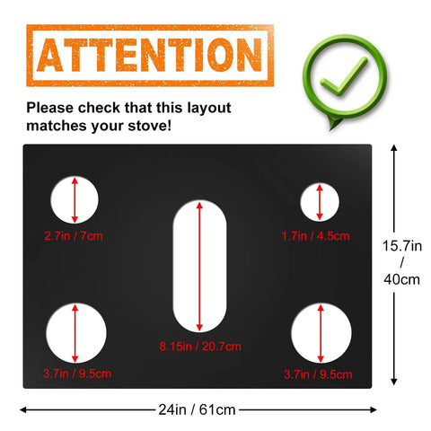 Stovetop Saver Protector For Samsung Gas Stoves Nonstick Burner Covers Reusable Washable Stove Liner Keeps Your Stove Clean Custom Fit Gas Range Sleek Black with measurements.