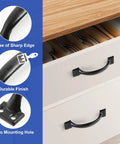 4 Inch Black Iron Cabinet Pulls Pack Of 2 With Ergonomic Grip, Vintage Rustic Style Solid Iron Handles on white cabinet drawers