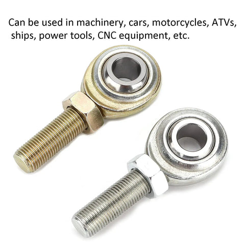 Built Tough Heavy Duty Rod End Heim Joint Set With Half Inch Bore And Half Inch 20 RH LH Male Threads, Stainless Steel, Corrosion Resistant, High Load Lateral Capacity 12200 Lb, Universal Fit For Cars, Motorcycles, ATVs, Boats, CNC Equipment., 2 rod ends