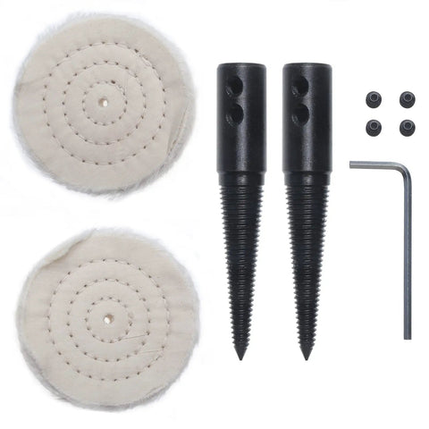 4-1/4 Inch Bench Lathe Buffer Polisher With Dual 4 Inch Buffing Wheels parts kit including two buffing pads and tool attachments
