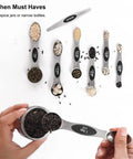 Magnetic Measuring Spoons Set Stainless Steel With Leveler Seven Piece Double Headed Spoons for Baking and Cooking