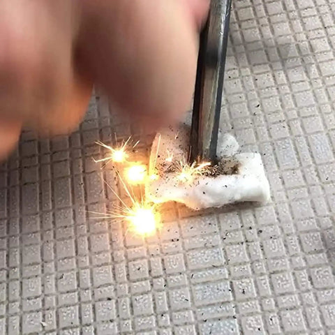 Sparking Easy Light Tinder for Camping and Survival, Natural Wood Fiber Tinder That Lights Up Fast, Waterproof Fire Starter