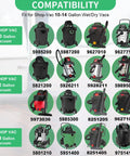 Grid showing compatible Shop-Vac models for Four Pack Pro Grade High Efficiency Disposable Vacuum Filter Bags For 10 To 14 Gallon Vacuums