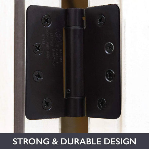 Super Handy Adjustable Self Closing Spring Door Hinges In Oil Rubbed Bronze Two Pack Four Inch By Four Inch Size