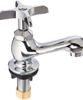 Heavy Duty Chrome Basin Faucet With Single Handle Brass Waterway Durable Build One Half Inch Inlet Ceramic Disc Valve AB1953 Compliant
