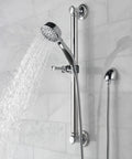 9 Spray Slide Bar Handheld Shower With Hose Chrome Finish Detachable Shower Head Adjustable Bar Kit For Easy Rinse