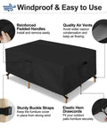 Weatherproof Rectangular Patio Furniture Cover For Outdoor Table And Sectional Sets Waterproof UV Resistant 420D Oxford Fabric Fits 90L X 64W X 28H Inches Black
