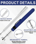 Dual Telescoping Magnetic Pickup Tool Set With 2Lb And 8Lb Magnets featuring adjustable stainless steel sticks and pen buckle design.
