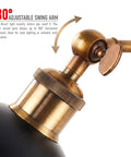 Close-up of 180° adjustable swing arm of Industrial Dome Wall Sconce, White, 180° Adjustable Vintage Wall Light.
