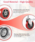 4 Inch Heavy Duty Locking Swivel Caster Wheels Set Of 4 With Half Inch Threaded Stem 13 UNC And 1.25 Inch Stem Length details