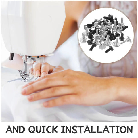 Awesome 60 Piece Metal Sewing Feet Screw Set With Thumb Screws For Home Repairs Sturdy Silver Black tightening screws with sewing machine