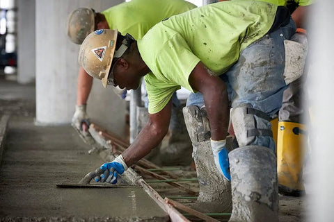 Workers using Original 1994 Crinkle Grip Work Gloves With Natural Latex Palm, Built To Last Heavy Duty 10 Gauge For Construction