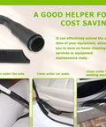Flexible Vacuum Crevice Attachment Tool Kit For 1 1/4 And 1 3/8 Inch Hoses With 25 Inch Reach 180 Degree Bend Easy Clean Brush