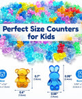 Totally Awesome Math Counting Bears And Bunnies Educational Counter Toy Set Features Two Hundred Forty Durable Plastic Animal Figures that include various colorful counting bears and bunnies.