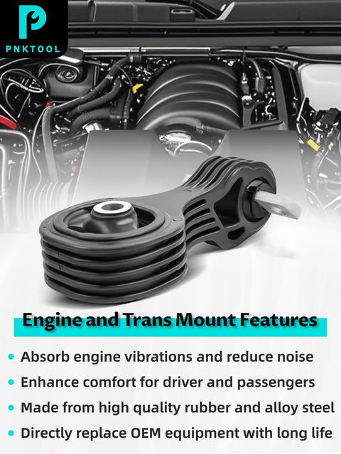 Honda Civic Rear Lower Engine Motor Mount And Transmission Torque Strut Mount For Your 2012 To 2015 L4 1.8L Automatic OEM Replacement