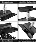 Pro RC Car Work Stand Repair Station with Screws Kit and 17mm Hex Wheel Wrench, featuring 360-degree rotating lift with magnetic strip and non-slip inserts.