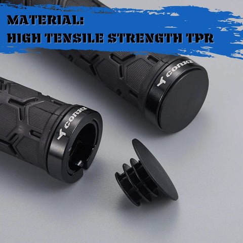 Double Lock On Mountain Bike Grips With Anti Slip Shock Absorbing Rubber For Vibration Dampening And All Day Comfort Black