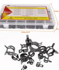 350 Piece Spring Hose Clamp Set 6 To 19 Mm Range 65Mn Spring Steel Dacromet Coated Fuel Line Clamps 14 Sizes