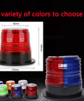 Solar Strobe Warning Light With Strong Magnetic Base Waterproof Outdoor Beacon in various colors shown side by side.
