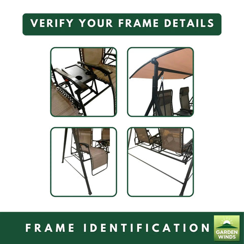 Reinforced RipLock 350 Replacement Canopy Top For Mainstays Big And Tall Bungee Swing frame identification guide