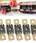 Hella Reliable Heavy Duty Mega Blade Fuses Built Tough For 12V And 32V Automotive Marine Rv Wiring Time Delay Slow Blow High Current Circuit Protection Up To 500A Bolt Down Black with 150A fuses on display.