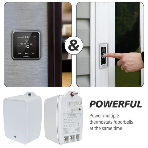 24 Volt AC Plug In Doorbell Transformer for Ring Doorbells and Compatible with Nest Ecobee Sensi and Honeywell Thermostats