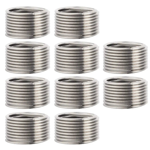 M16 Threaded Insert Kit 10 Pcs For Thread Repair In SUS304 Stainless Steel Heavy Duty Helicoil Style Inserts