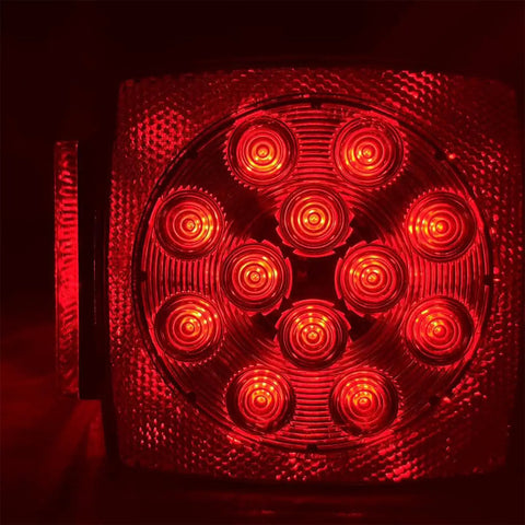 LED Trailer Light Kit 12V Submersible Tail Marker Lights With Wiring Harness For Boat Car Truck RV Utility Snowmobile Stop Turn Reverse DOT Certified Road Ready, red LED illumination