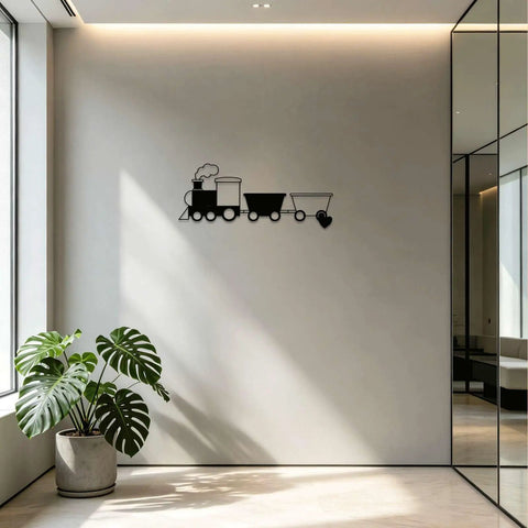 Steam Locomotive Train Metal Wall Art Decor Industrial Vintage Rustic Wall Sculpture Black Finish 12 Inch Dope Home Accent