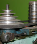 No Nonsense Heavy Duty A Type Aluminum Five Step V Belt Pulley Wheel with 18mm Bore on machine for steady drive power.